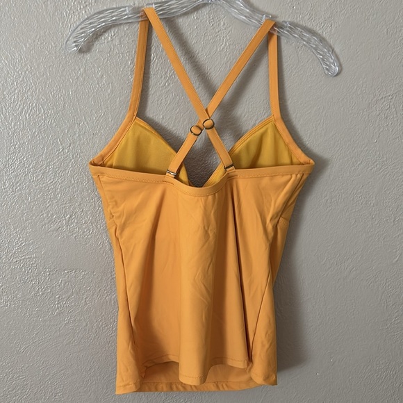 ATHLETA Twist Up Tankini Swim Top In Abyssinian Yellow Size 34 D/DD - Picture 2 of 6